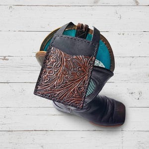 Leather Boot Wallet - Compact Leather Wallet - Slim Durable Wallet - Wallet For Horseback Riding - Wallet For Travelers - Hands-Free Wallet