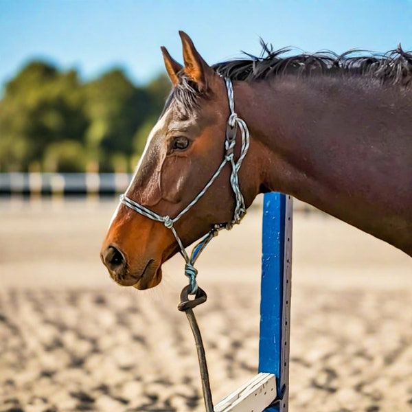 Separación de cabestro de cuerda de cuero - Agregar a cabestro de caballo existente, escapada de cuero para cabestros de cuerda para caballos, tachuela de caballo - Envío GRATIS