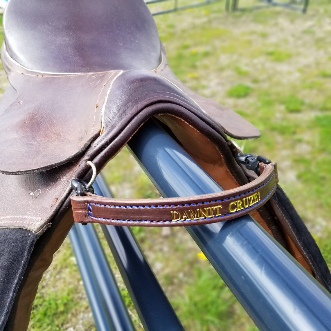 Custom Leather English Saddle Grab Strap Personalized Made to Etsy