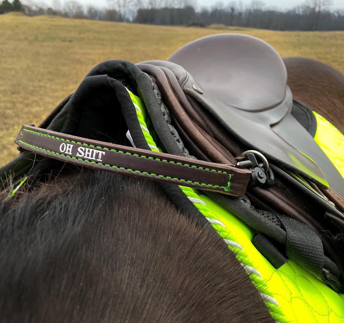 Custom Leather English Saddle Grab Strap Personalized Made to Etsy