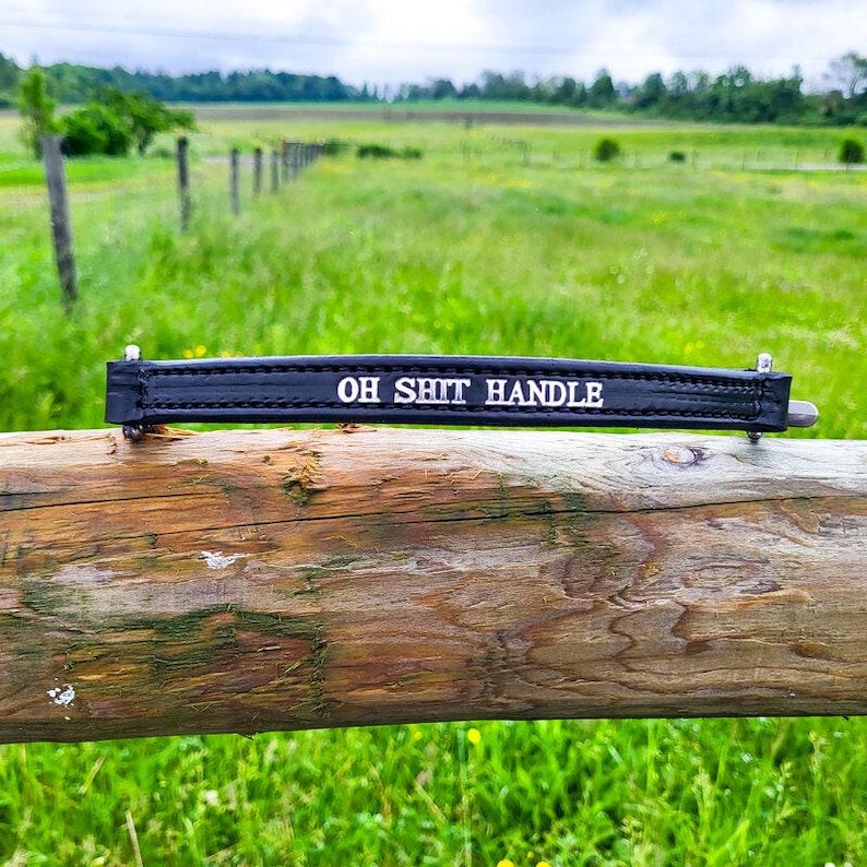 Personalized Leather English Saddle Grab Strap: Horse Rider Training Aid