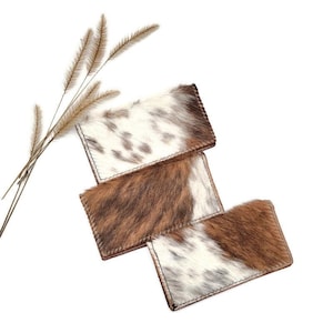 Handmade Cowhide Checkbook Cover - Slim Checkbook Register Leather Western Hair On Checkbook Cover Organizer