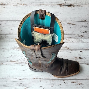 Leather Boot Wallet - Compact Leather Wallet - Slim Durable Wallet - Wallet For Horseback Riding - Wallet For Travelers - Hands-Free Wallet