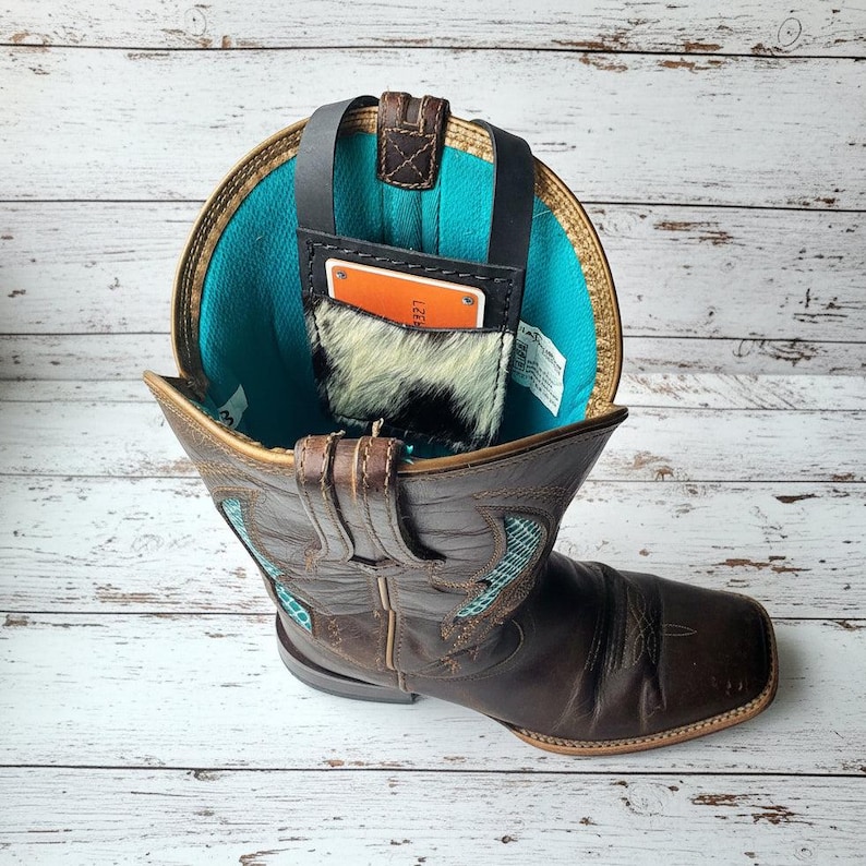Leather Boot Wallet - Compact Leather Wallet - Slim Durable Wallet - Wallet For Horseback Riding - Wallet For Travelers - Hands-Free Wallet