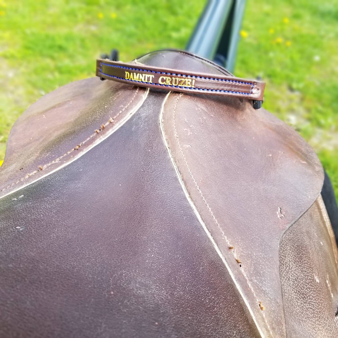 Custom Leather English Saddle Grab Strap Personalized Made to Etsy