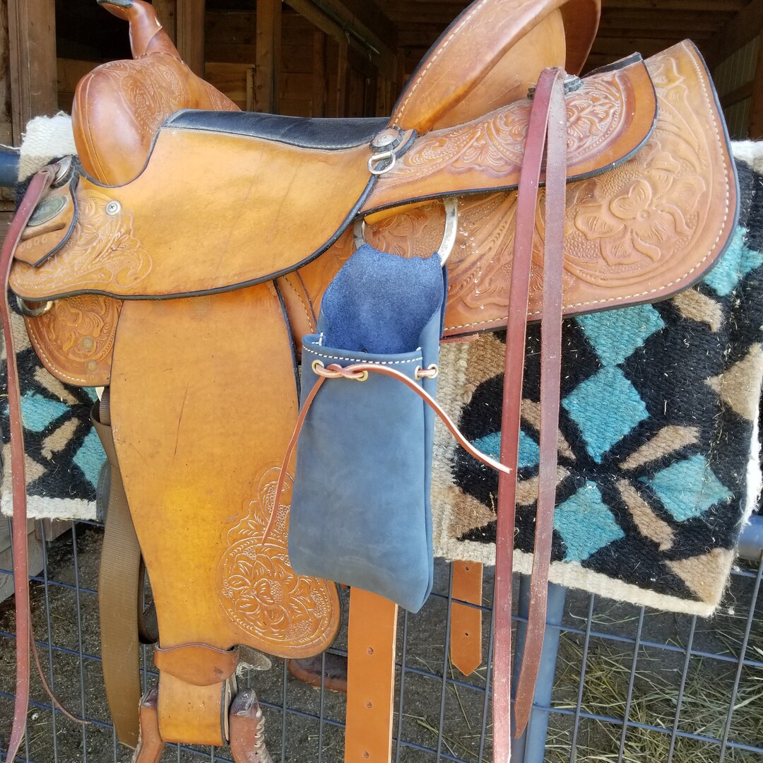 Personalized Leather Saddle Drink Holder Rear Cinch Water Etsy