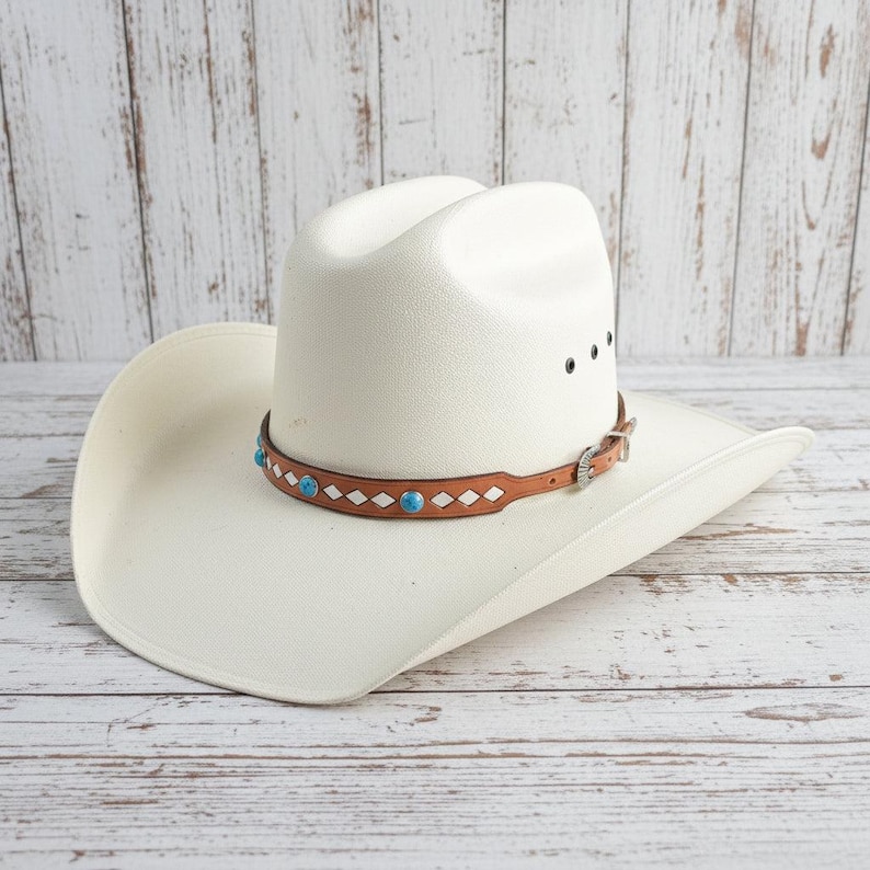 Leather Hat Bands - Handcrafted Leather Hat Bands - Premium Leather Construction - Coordinating Buckle Set - Quality Craftsmanship