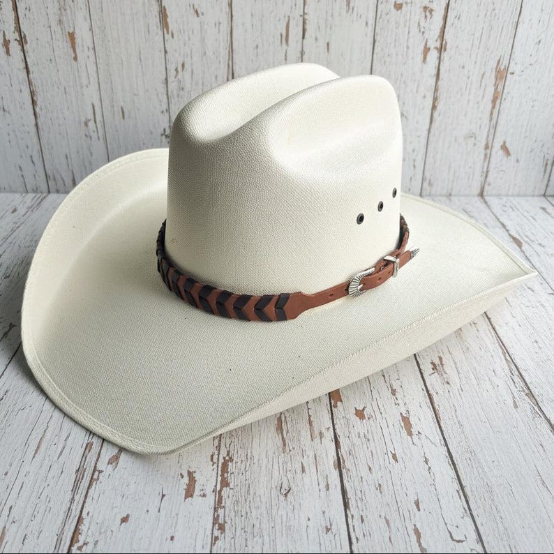 Leather Hat Bands - Handcrafted Leather Hat Bands - Premium Leather Construction - Coordinating Buckle Set - Quality Craftsmanship