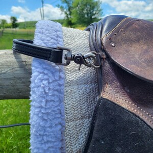 Personalized Leather English Saddle Grab Strap: Horse Rider Training Aid