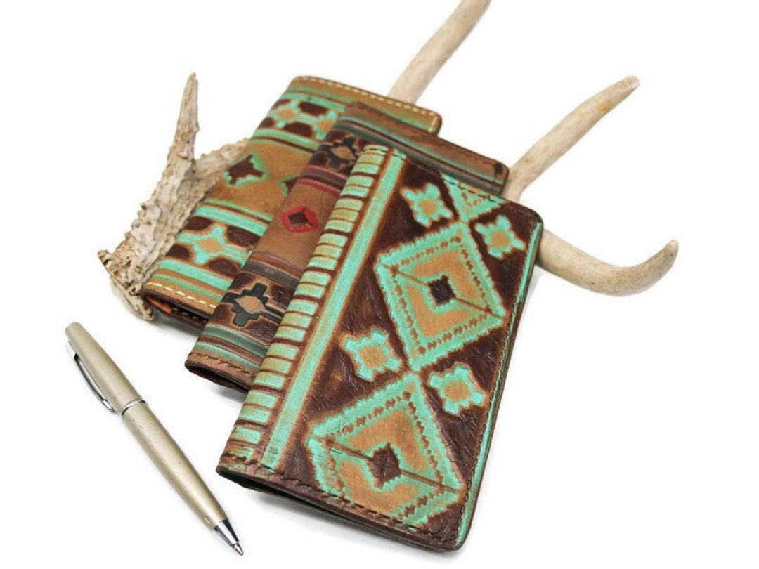 Western Leather Checkbook Cover Lined Checkbook Register, Western