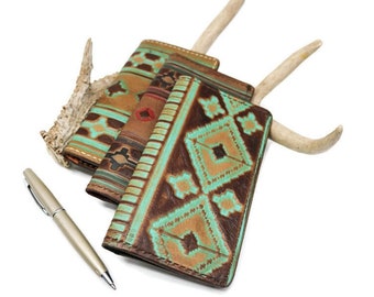 Western Genuine Leather Checkbook Cover - Etsy