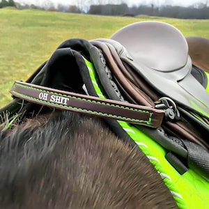 English Saddle Leather Grab Strap - Horse Tack, Custom Made to Order for Balance, Training, Lessons, Beginners, Children, Horse Lover Gift