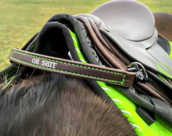 English Saddle Leather Grab Strap - Horse Tack, Custom Made to Order for Balance, Training, Lessons, Beginners, Children, Horse Lover Gift