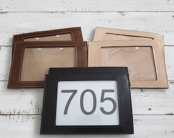 Leather Horse Show Number Holders: Western Rear Cinch Horse Tack - Pair