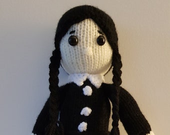 Wednesday Knitting Pattern, Doll knitting  Pattern , make your very own Wednesday doll