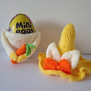 Stickad påskägg i PDF-format, påskäggsfodral, påskägg, påskjakt, ägghållare med kräm, direktnedladdning, Cadburyägg, godishållare