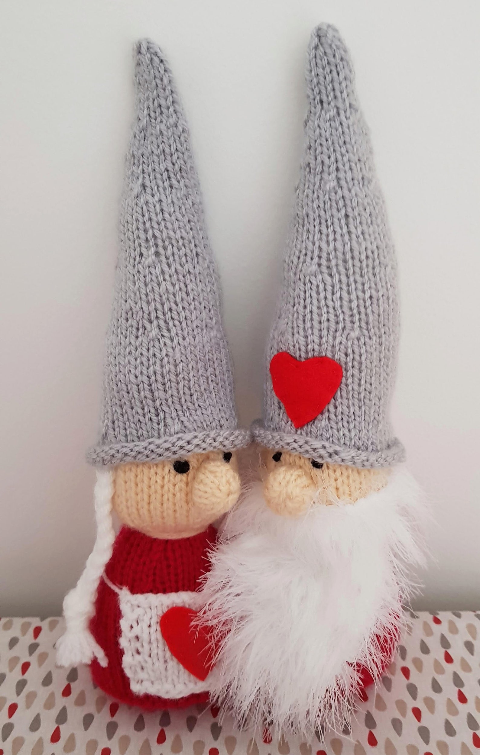 Gnome Valentine Gnome Valentine Knitted Gnome Red Gnome | Etsy