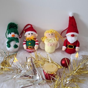 PDF Santa, Snowman Elf and Angel Baubles, Christmas Knitting  Charity knit  Christmas Eve Box Secret Santa, Instant Download