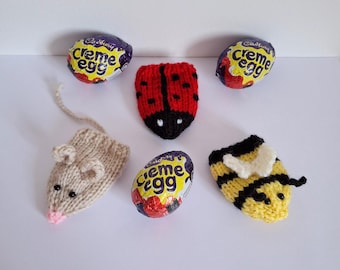 Easter Egg knitted PDF, Creme Egg cover,Easter Egg, Easter Hunt ,Creme Egg holder,  Instant download, Cadbury Egg, sweet holder