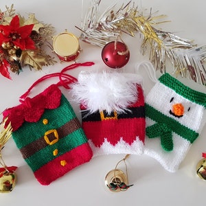 PDF Christmas Chocolate Coin Bags knitting pattern, Christmas Eve Boxes, Charity Knits, Easy knits, Santa bags, Gifts to make, child's bag
