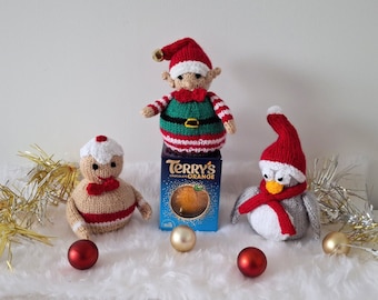 Chocolate Orange Coverknitting pattern, Gingerbread, Elf, Penguine Christmas Knitting  Charity knit  Christmas Eve Box Secret Santa