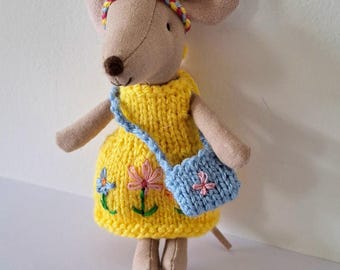 PDF Dress knitting pattern for Maileg Big Sister, knitted dress