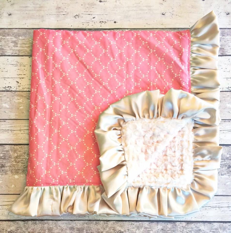 Custom Made Baby Blanket Art Gallery Fabrics Ripples Rose and Etsy