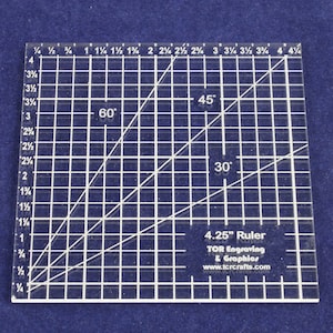 Square Ruler 1/8 Inch Thick Clear Acrylic 4.25 Inches - Etsy
