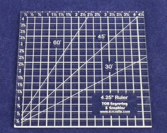 Square Ruler 1/8 Inch Thick Clear Acrylic 4.25 Inches