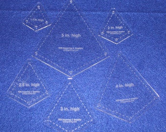 Quilting Template -6 Piece "Kite" Shape Set - 1/8" Clear Acrylic