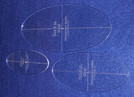 3 4 Piece Quilt Ovals Templates 2 4 5-1//4 thick