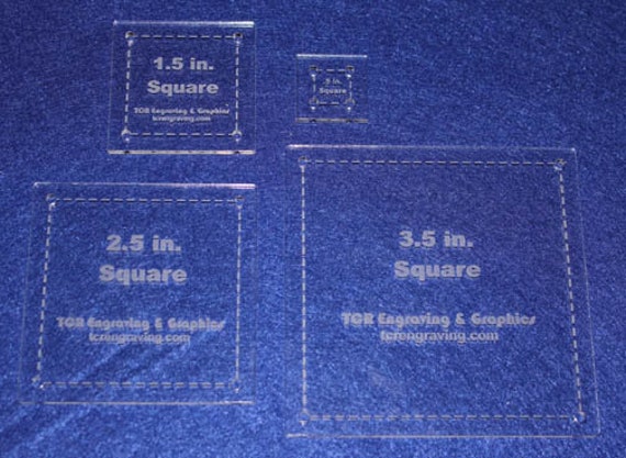 4-Piece Half-Size Square Quilting Template Set - 1/8" Clear Acrylic (TCR Templates)