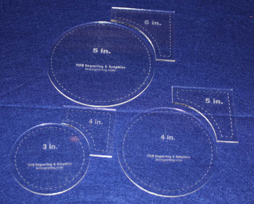 4-Piece Half-Size Square Quilting Template Set - 1/8" Clear Acrylic (TCR Templates)