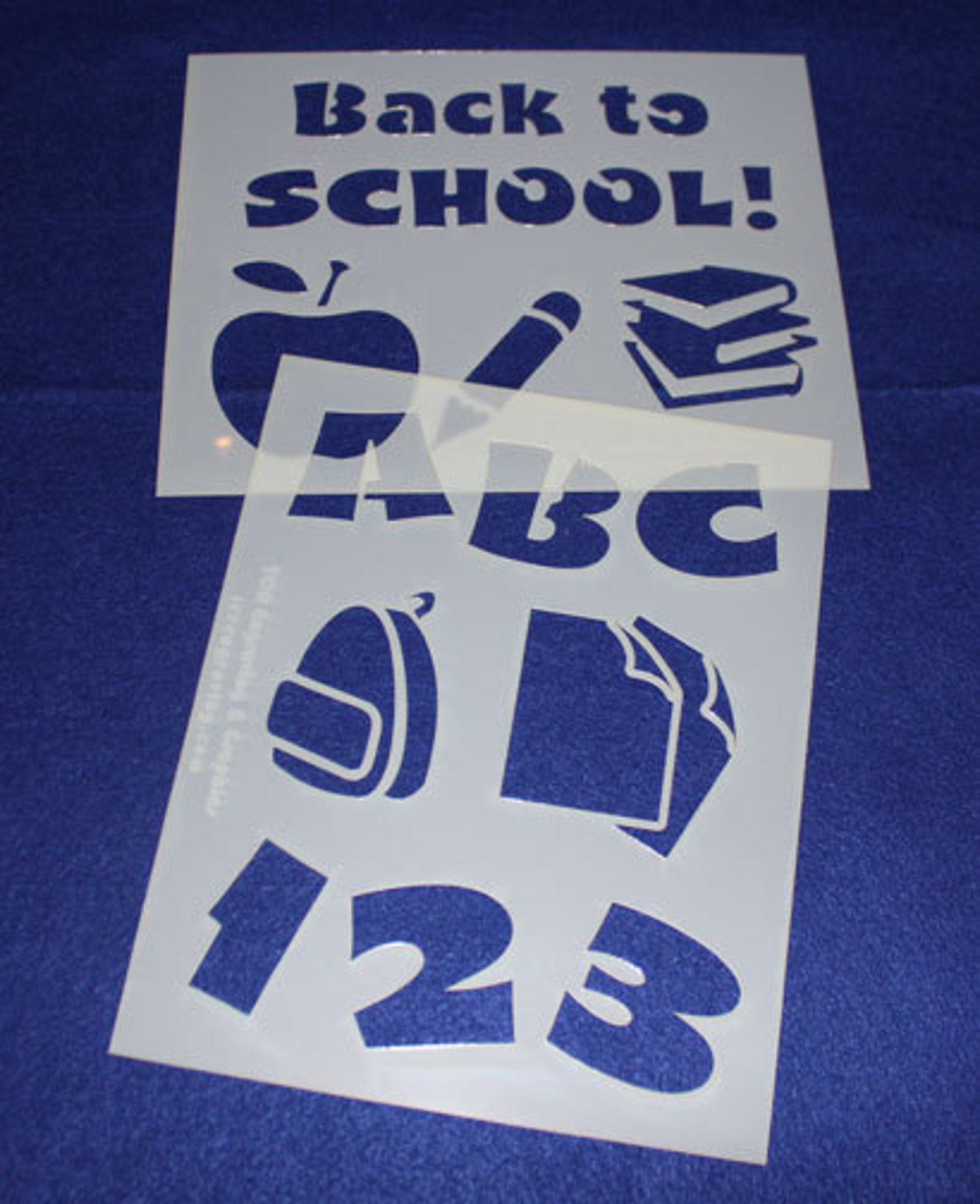 Back to School 2 Piece Stencil Set 8 X 10 Etsy