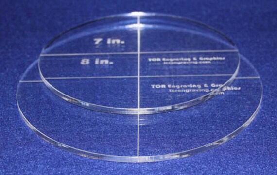 1/8 Thick Clear Acrylic Circles - 1 - 11 Gloss on both sides - For  Crafts, figure bases, templates, and more!