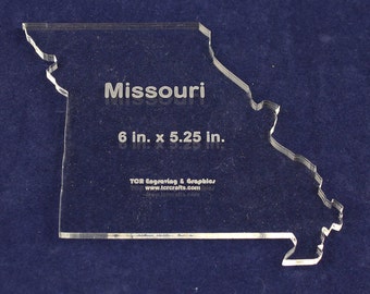 State of Missouri 6" x 5.25" ~ 1/4" Quilt Template- Acrylic - Long Arm/Hand Sew