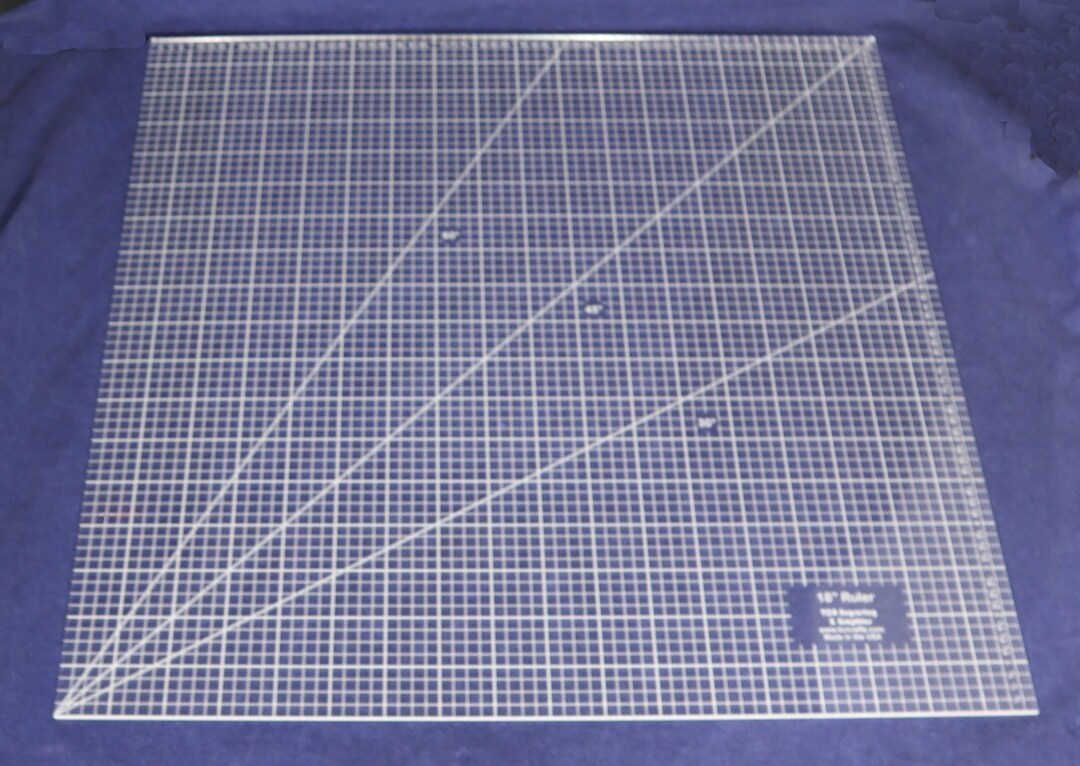 18 Inch Square Ruler. Acrylic 1/8 Inch Thick. Quilting/sewing ...
