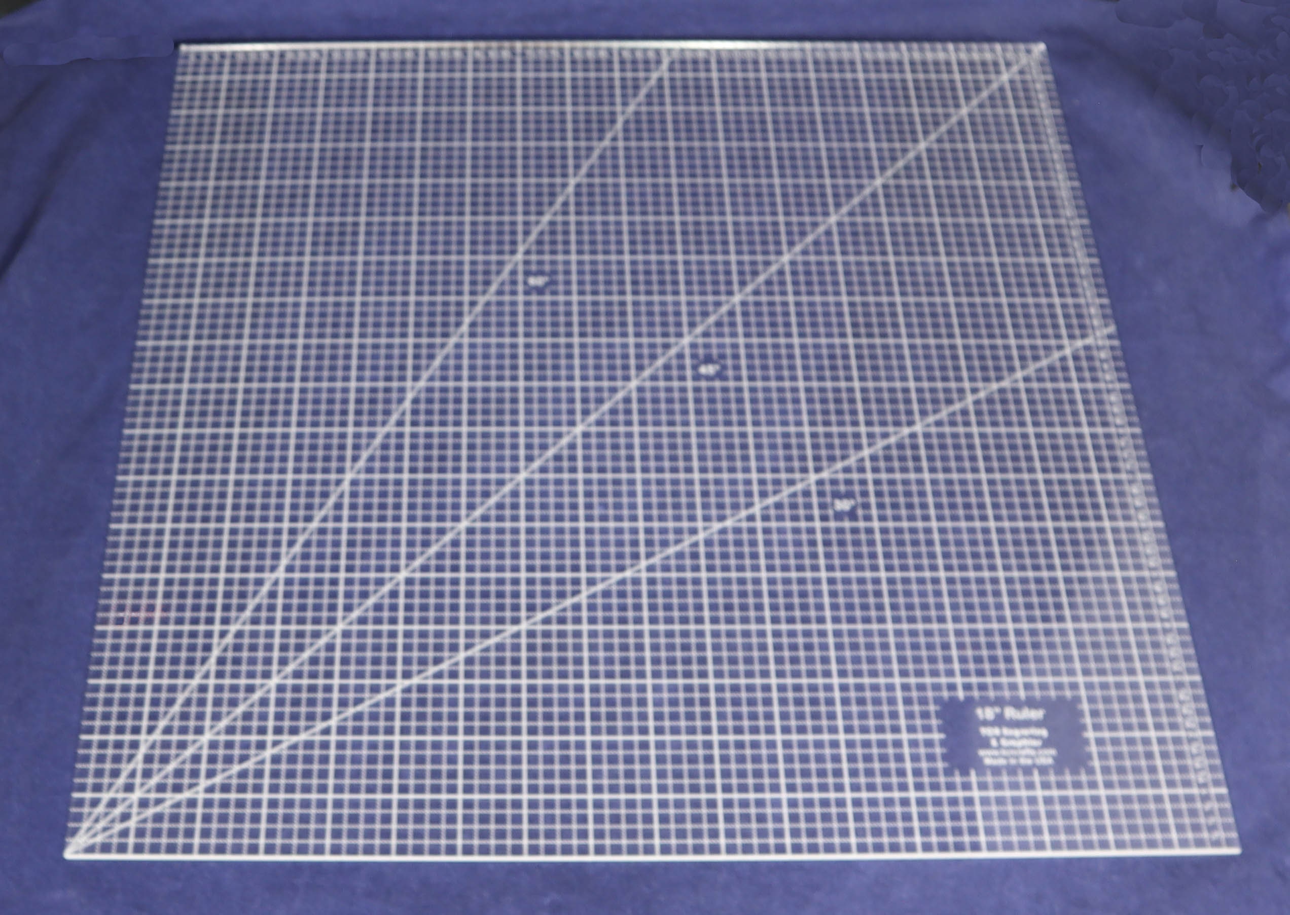 18 Inch Square Ruler. Acrylic 1/8 Inch Thick. Quilting/Sewing/Embroidery