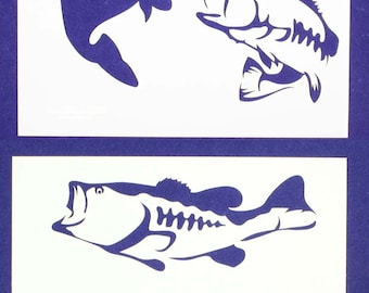 Bass 2 Pc  Set  8" x 10" - Stencil-  14 Mil Mylar