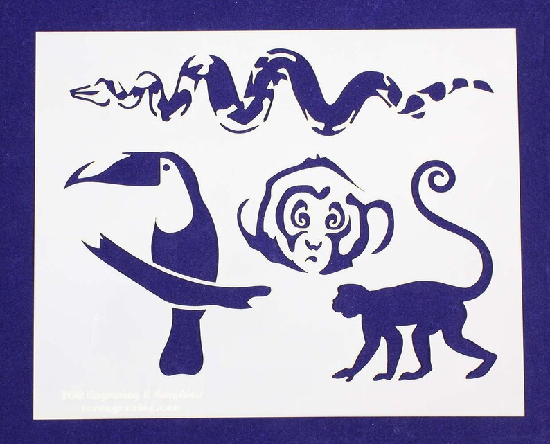 Jungle Animals Stencil Set 8 X 10 Stencil 14 Etsy jungle-animals-stencil-set-8-x-10-stencil-14-etsy