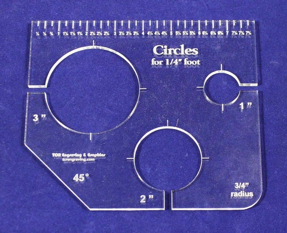 3 Hole Circle 1 2 3 Inch Quilt Template W Ruler 1 4 Etsy