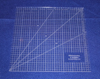 9" Square Ruler. Acrylic 1/8" thick. Quilting/Sewing/Embroidery