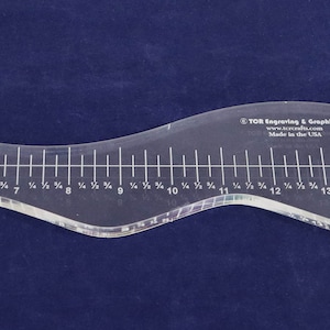 Quilting Template - 20 Inch Wavy Ruler-  Clear Acrylic - 3 Thicknesses to Choose