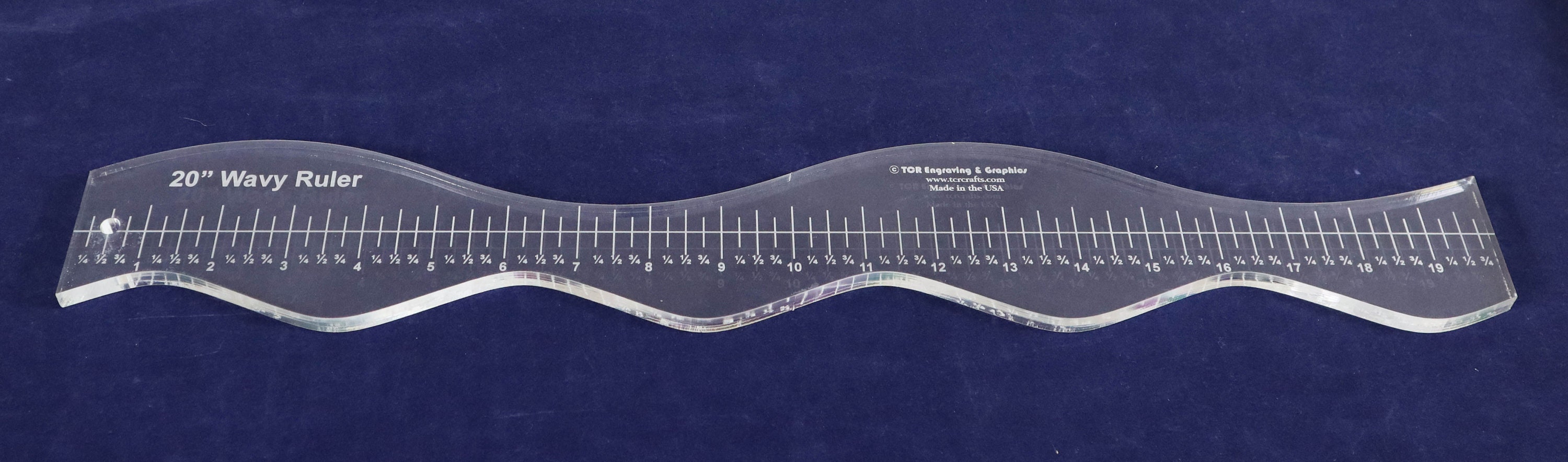 Quilting Template - 20 Inch Wavy Ruler- Clear Acrylic - 3 Thicknesses ...