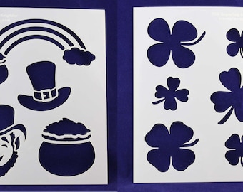 St. Patrick's Day Stencils- 2 Pc Set- 8 x 10 -14 mil Mylar Painting/Crafts