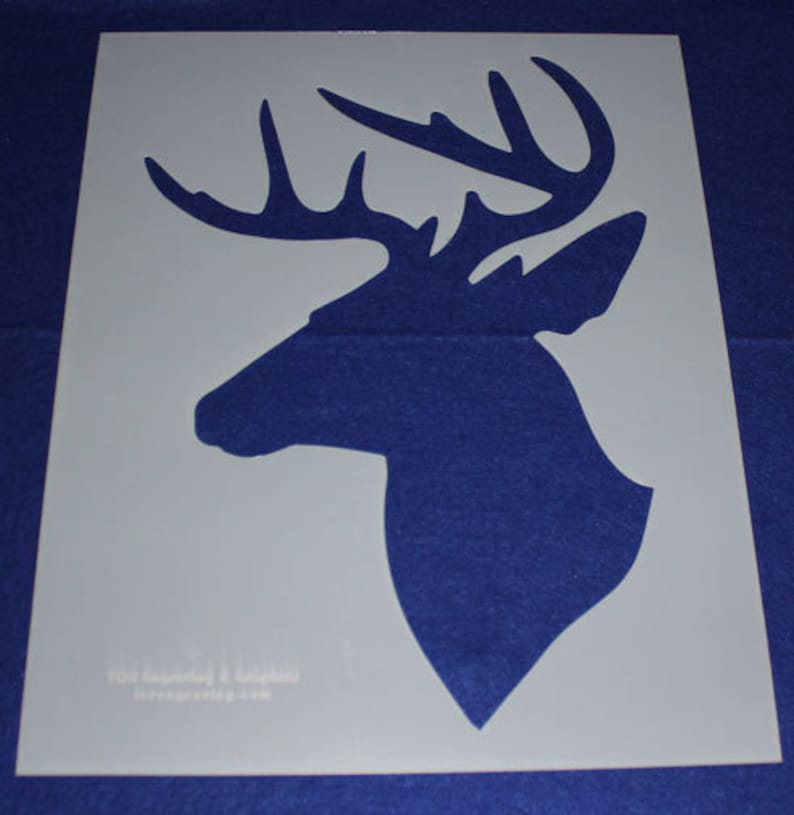 2 Piece Buckdeer Head Stencils F/smylar 14 Mil Large Etsy