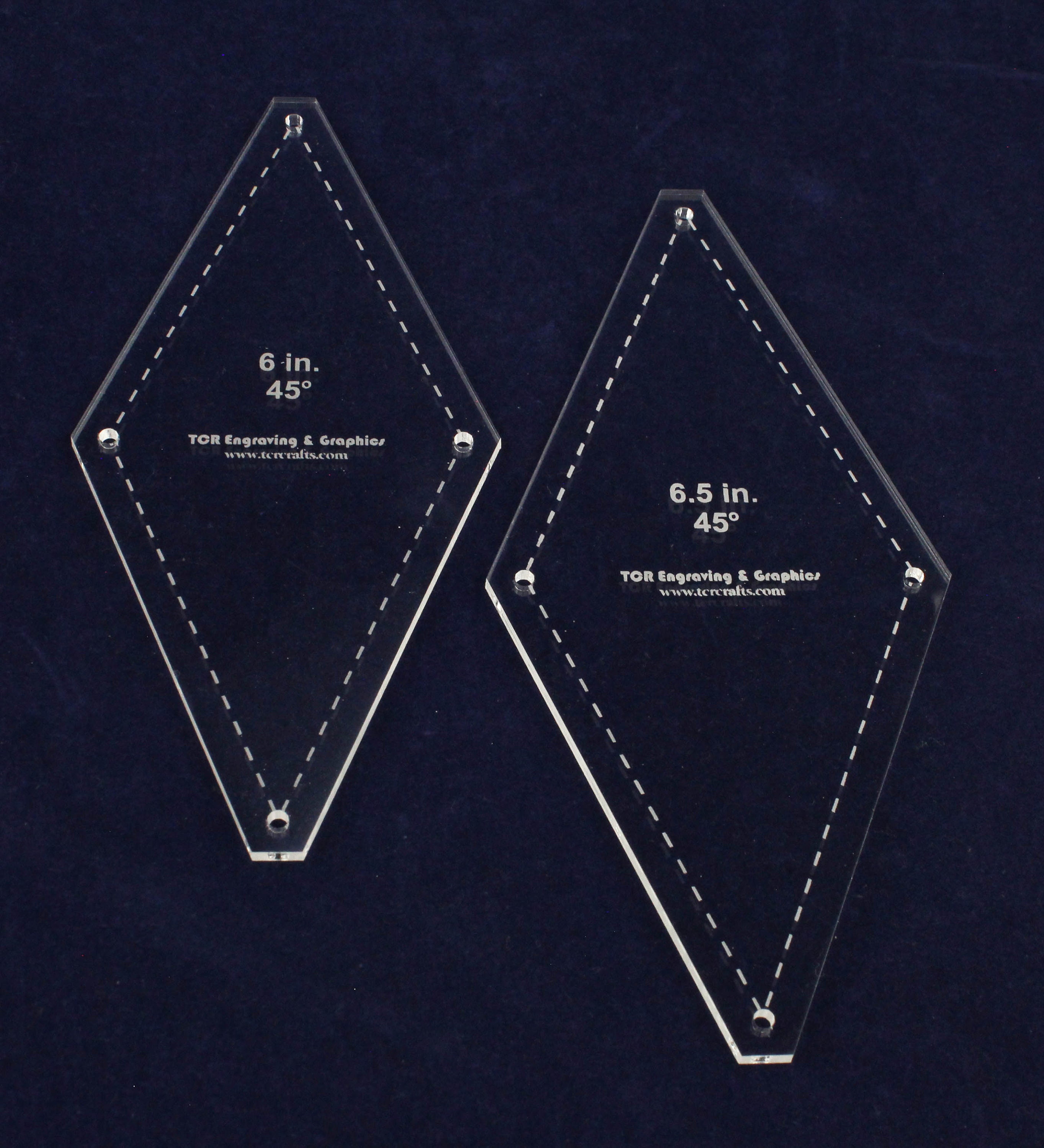 2 Piece Set Quilting Diamond Template 1/8 Clear Acrylic Etsy