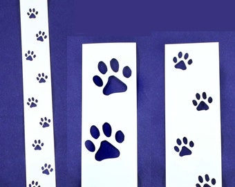Dog Paw Tracks- 3 Pc Set- Stencils -14 mil Mylar Painting/Crafts/Borders