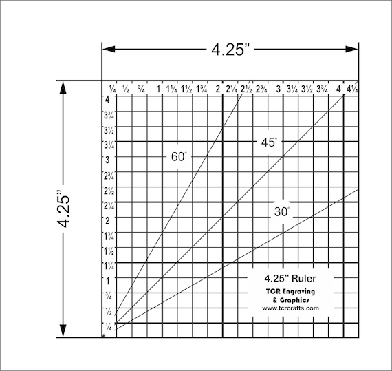 Square Ruler 1 8 Inch Thick Clear Acrylic 4.25 Inches