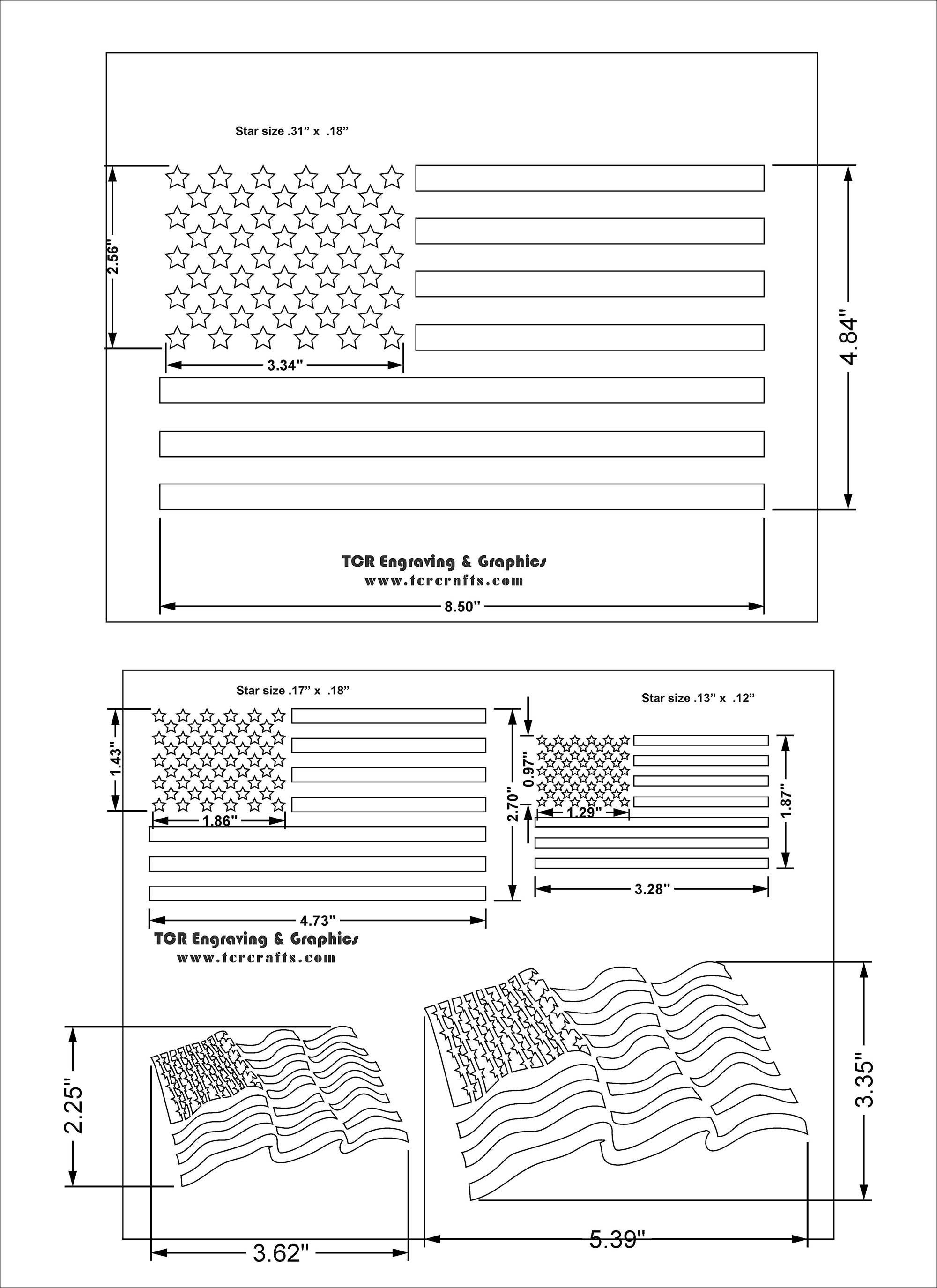 American Flag Stencil (2 Pack) - Makely
